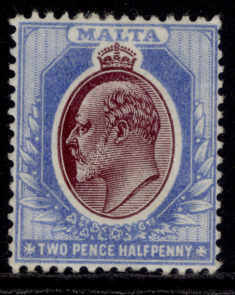 MALTA EDVII SG41, 2½d maroon & blue, M MINT. Cat £32.