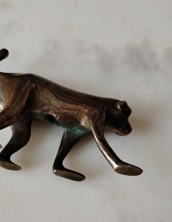 CHARMING ANTIQUE SOLID SILVER MONKEY MINI FIGURINE 2 inches wide