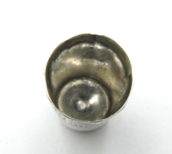 Size-9 Simons Bros. Sterling Silver Thimble Panel Etched Vintage Antique 19thC.