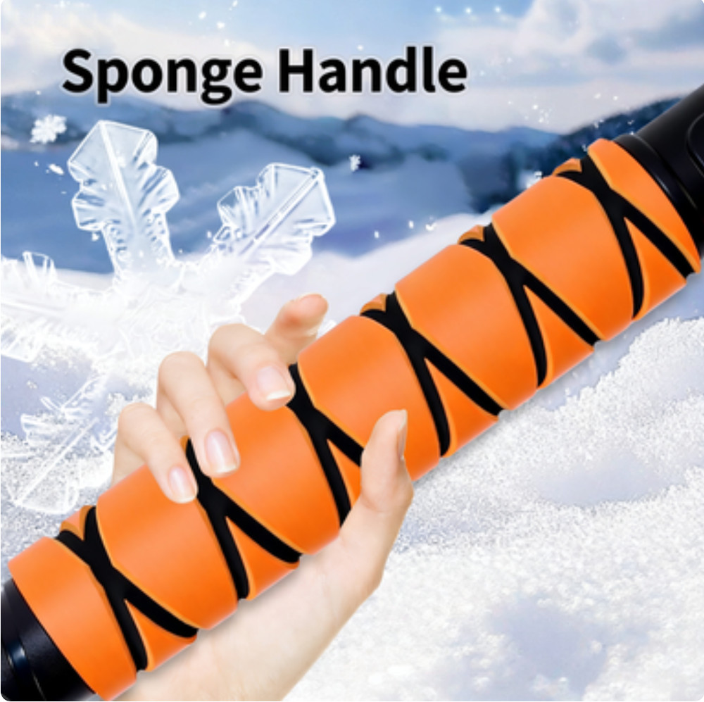 35.4“360°Rotating Extendable Snow Brush and Ice Scraper, Telescoping Ice Scraper
