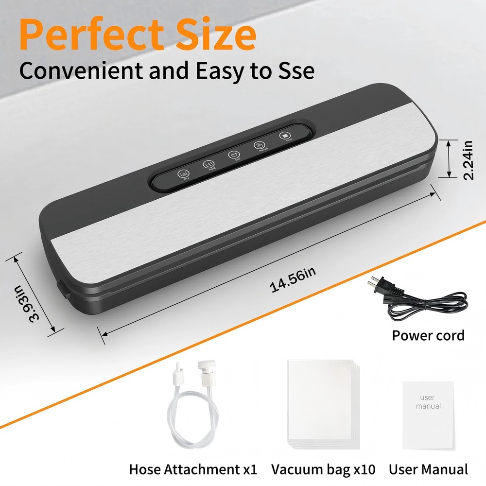 Automatic Food Vacuum Sealer, Silver,