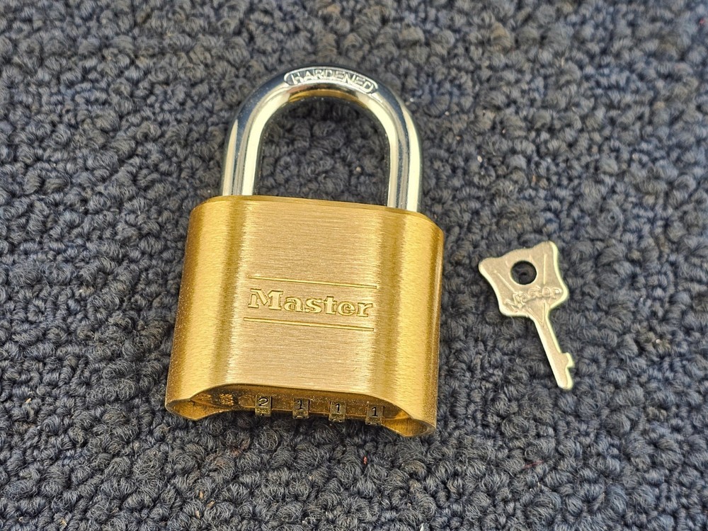 Master Lock 175: Combination Brass Padlock 4 Digit Resettable