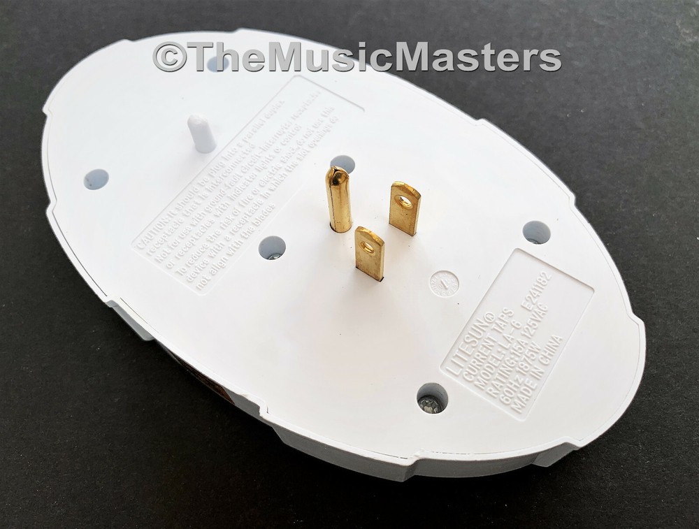 (2) 6 Outlet Electrical Socket Adapter Cover Oval 6-Way Wall Plug Power Splitter