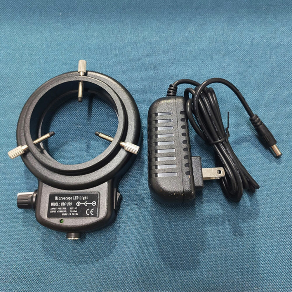 Powerful 144 LED Bulbs Microscope Ring Light Illuminator Lamp US Plug Adjustable