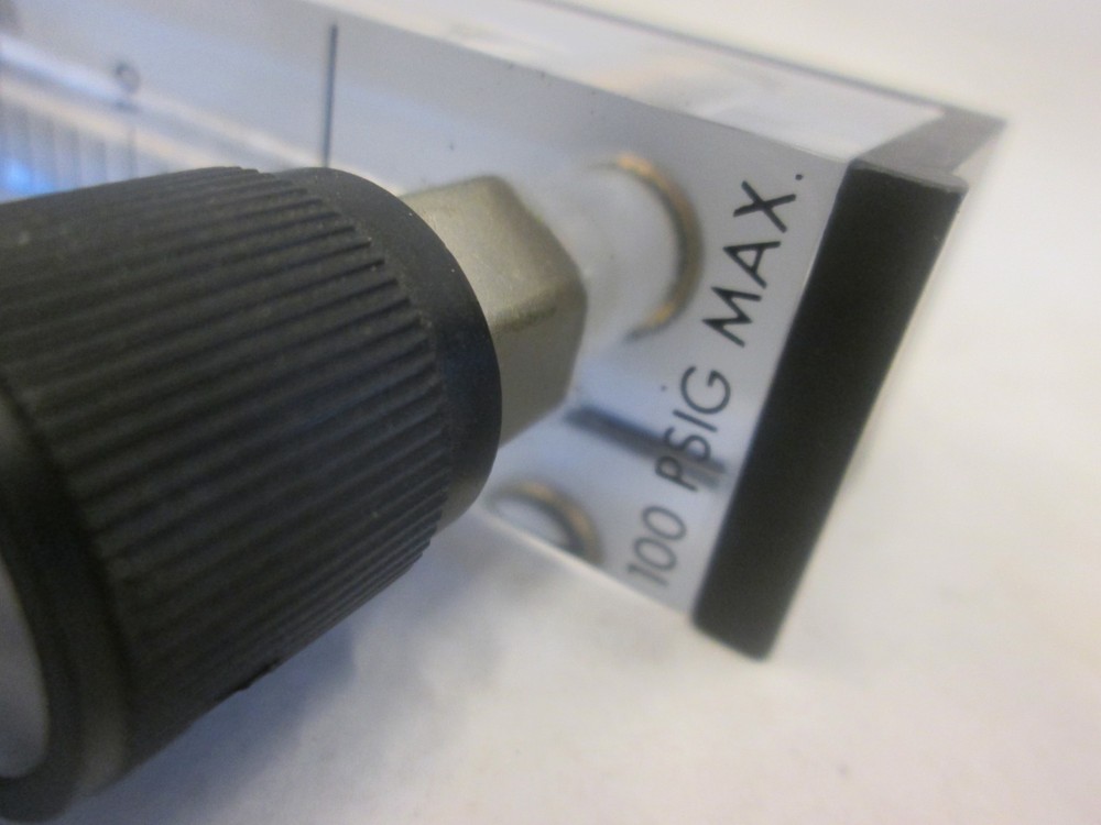 10430, Flowmeter, 0-26 SCFH Air, 100 PSIG Max, Used