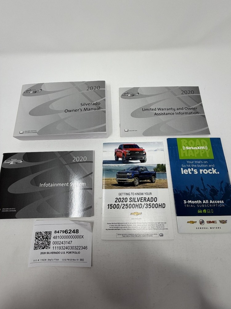 2020 Chevrolet Silverado Owners Manual OEM Complete Set