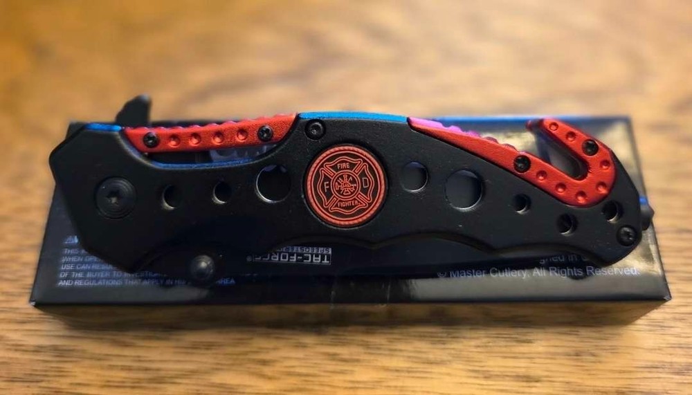 FD Fire Fighter Knife Red Maltese