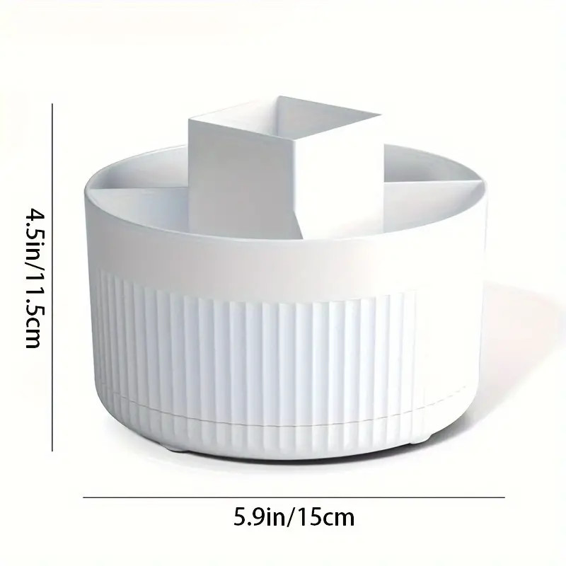 White Plastic Rotating Cosmetic Makeup Storage Carousel - New