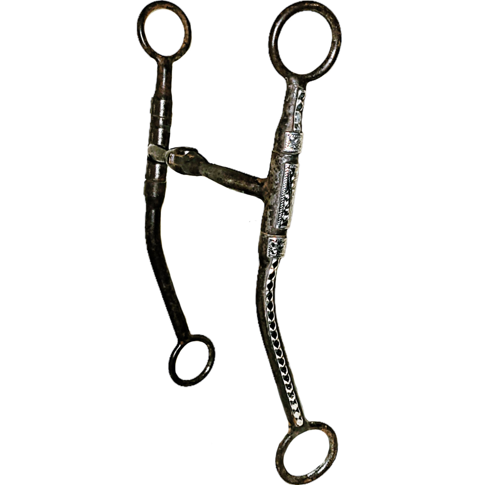 Ray Maheu Mahue Engraved Sterling Silver Dotted Dot Hinged Mouth Snaffle Bit