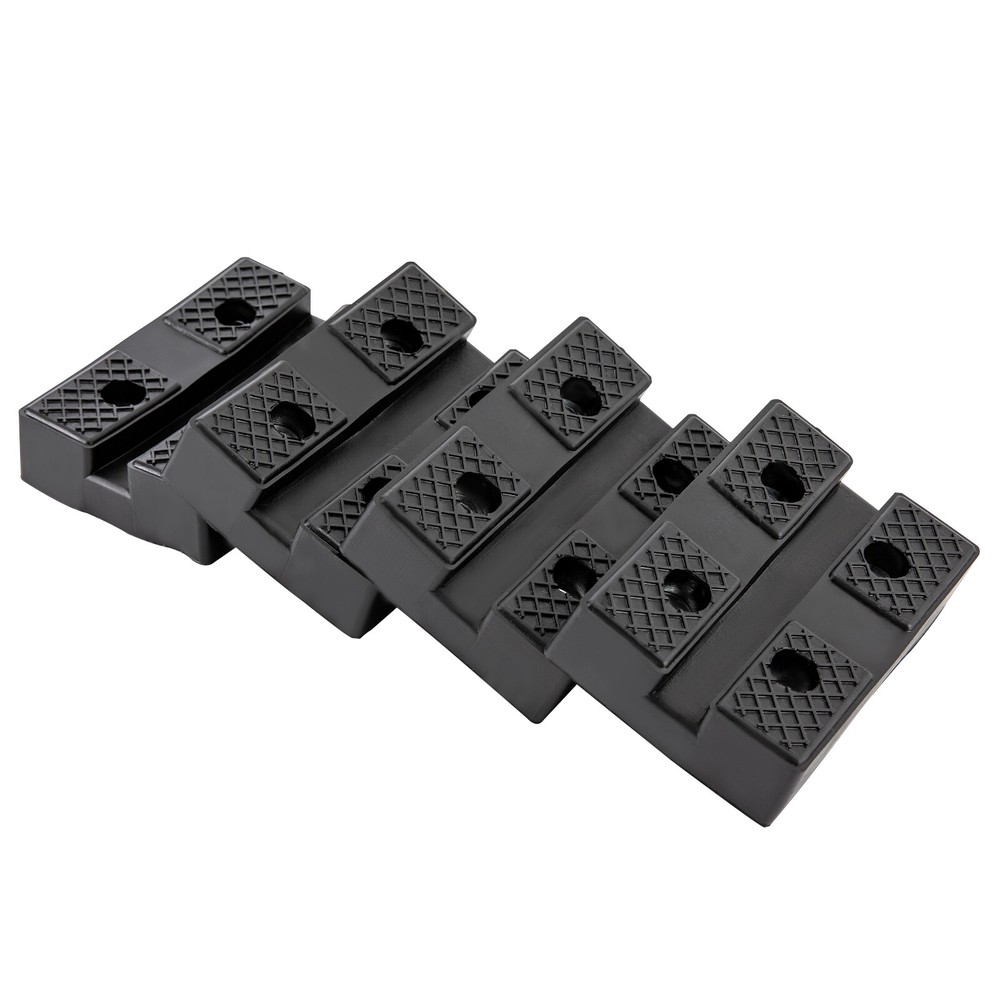 4Pcs 4-Hole Lift Pad Rubber Mat Rubber Rectangular Arm Lifter Rubber Pad Black