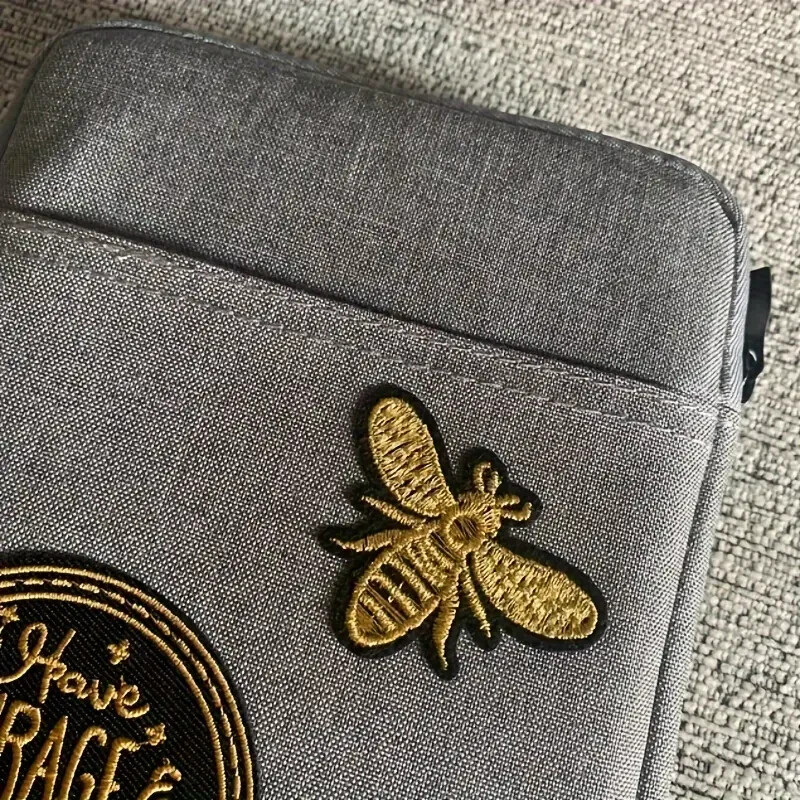 Golden Bee Embroidered Patches, Iron-on 2 pcs