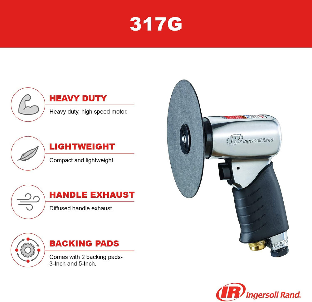 317G Edge Series High Speed Air Sander, Silver,Small