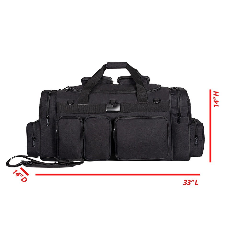 30" Large Gun Range, Tactical Duffel Bag with US Flag Patch Lockable