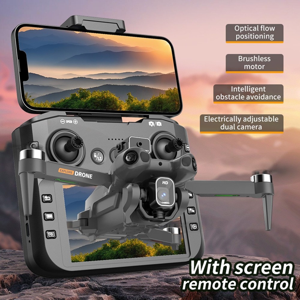 Foldable Quadcopter Drone | Brushless Motors, Large Display Remote Control