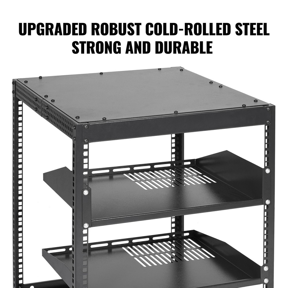 VEVOR 12U 4 Post Open Frame Server Rack Network Enclosure 23''-40'' Adjustable