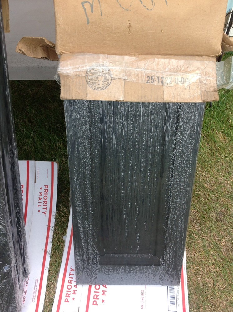 Perfect Shutters Custom Raised Panel Bias Cap Style Black Frame Black Inside