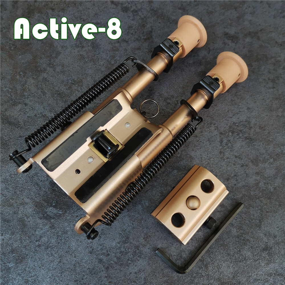 ACTIVE-8 6-9 Inches Rifle Bipod Adjustable Spring Return with Adapter