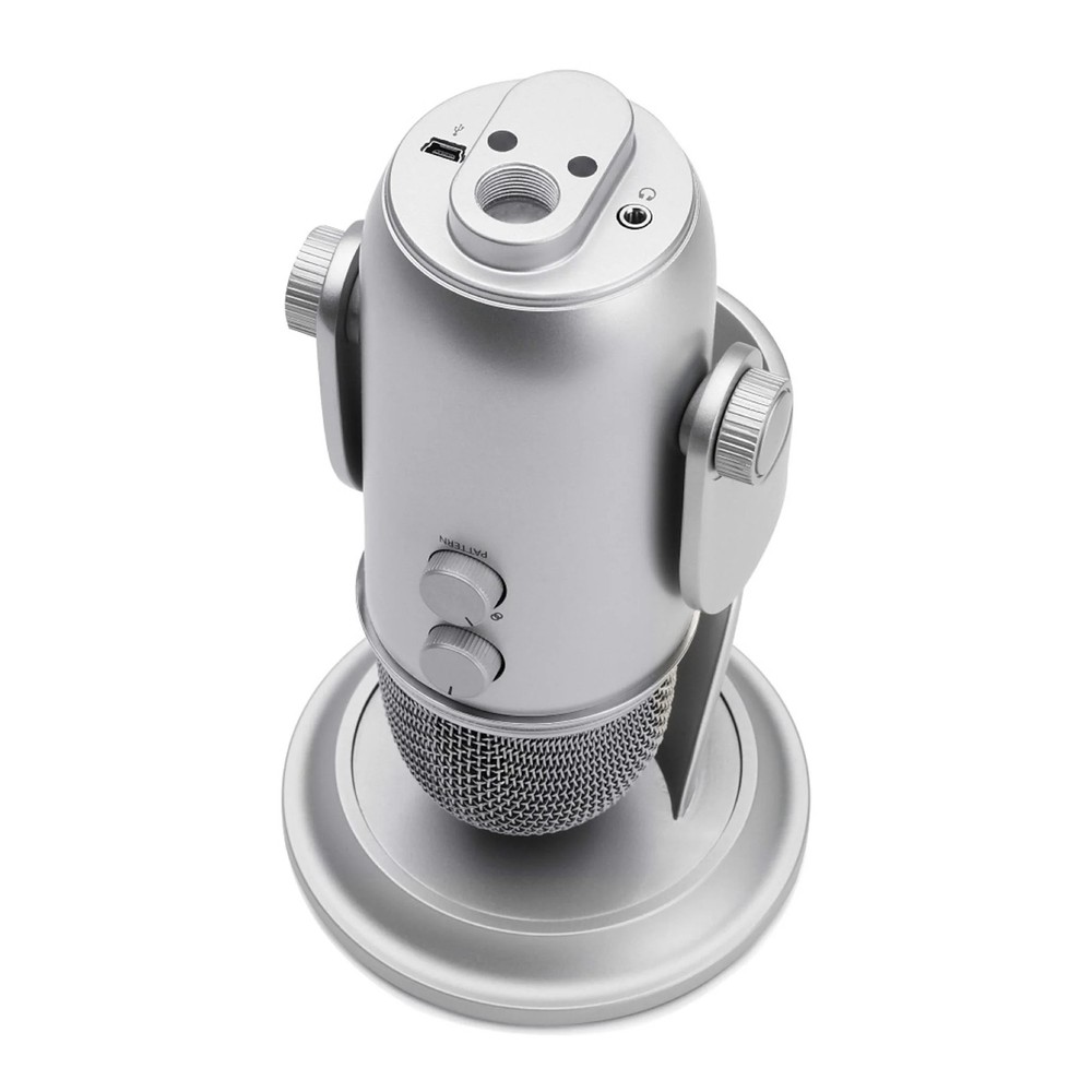Logitech Blue Yeti USB Multi-Pattern Mic (Silver) with stand