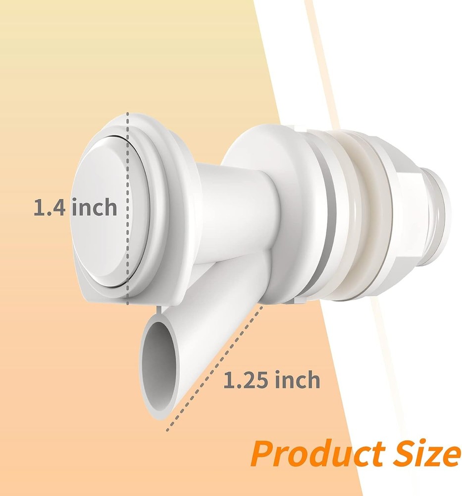 Push Button Spigot Replacement, Compatible with Igloo 2, 3, 5 and 10 White
