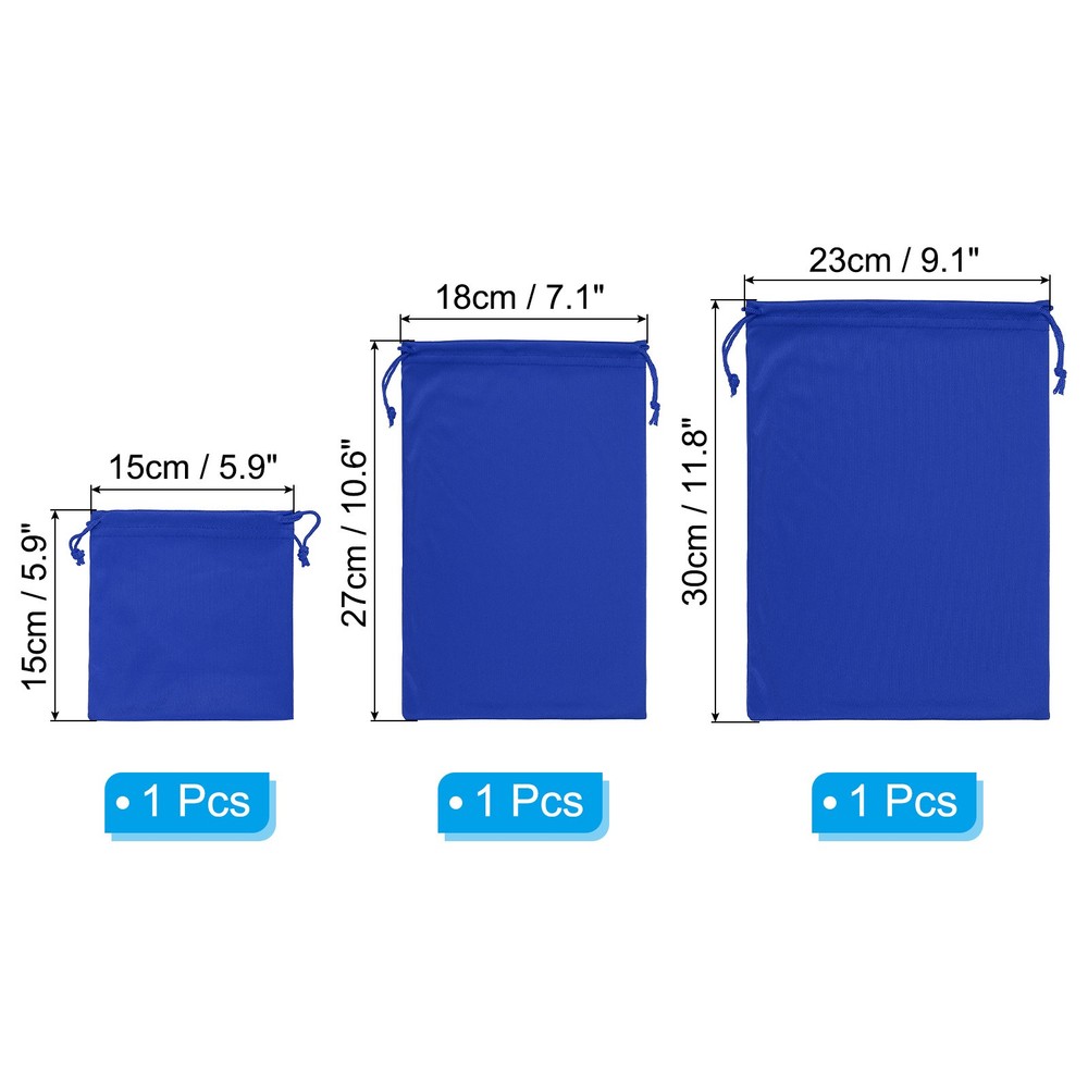 Ski Goggle Bag, 3 Pack Microfiber Pouch Protective Storage Case Sleeve, Blue