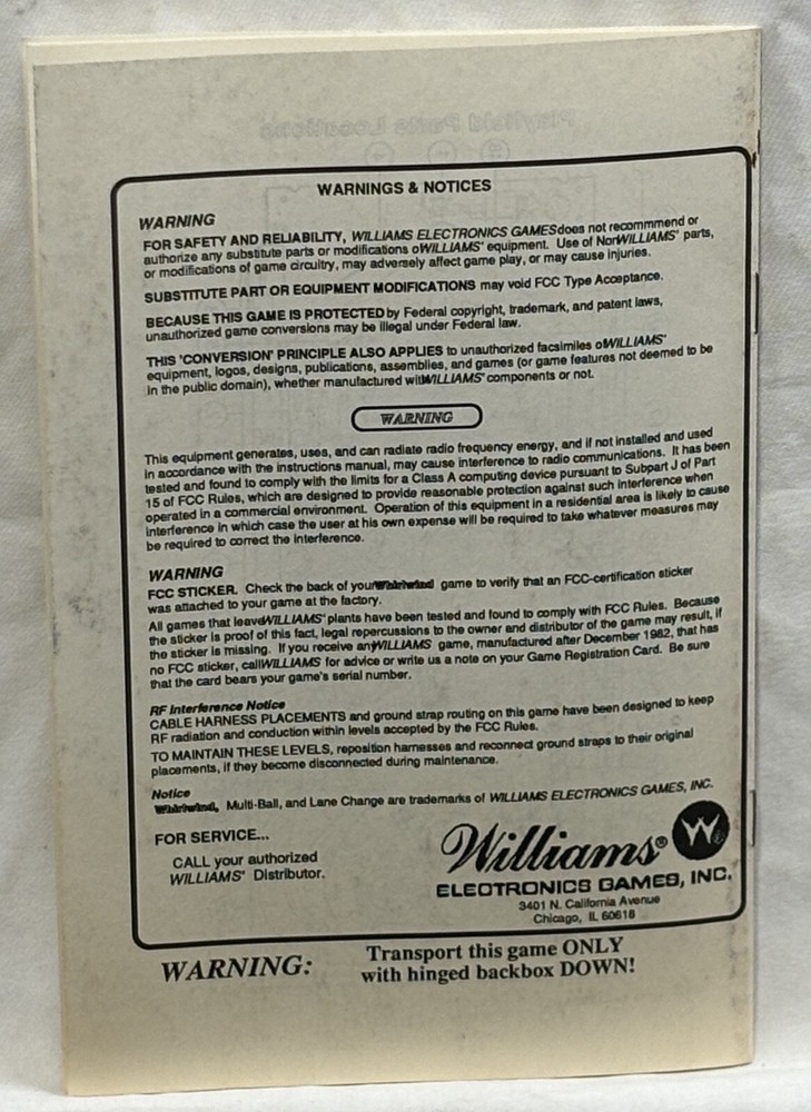 ORIGINAL-WILLIAMS-WHIRLWIND-OPERATIONS MANUAL-OPERATORS HANDBOOK
