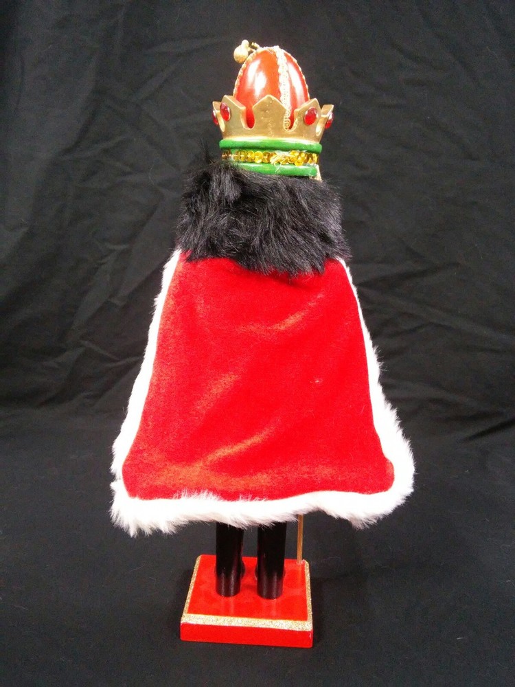 December Home Christmas 14" Wooden King Nutcracker New