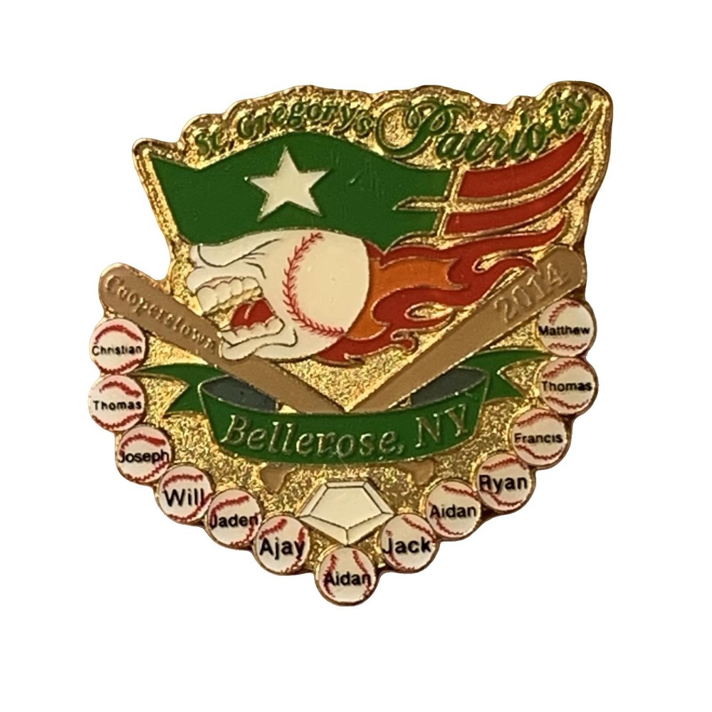 Custom Green Puerto Baseball Team Commemorative Pin