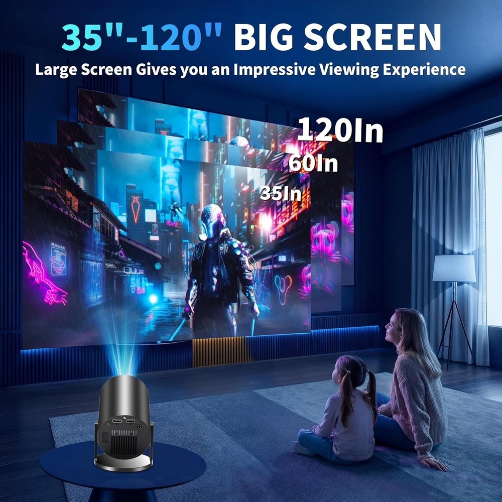 Mini Projector with Built-in Apps & 4K Support - Perfect for Home Theaters