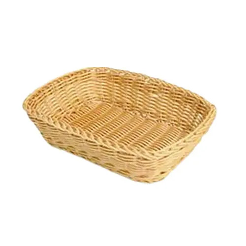 Thunder Group PLBB1209 12" x 9" x 3" Natural Tan Plastic Rectangular Basket