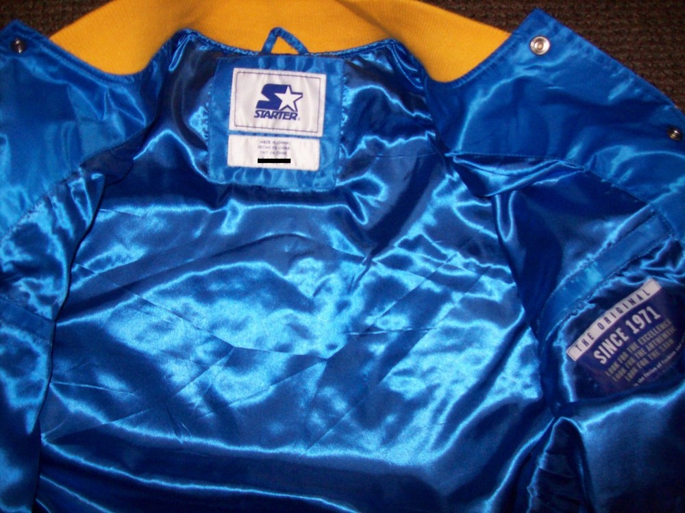 Warriors Jacket NBA Golden State STARTER Snap Down BLUE Small