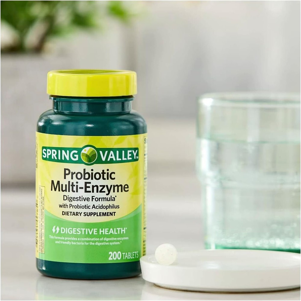 Spring Valley Probiotic Multi-Enzyme Digestive Formula Tablets 200 Count