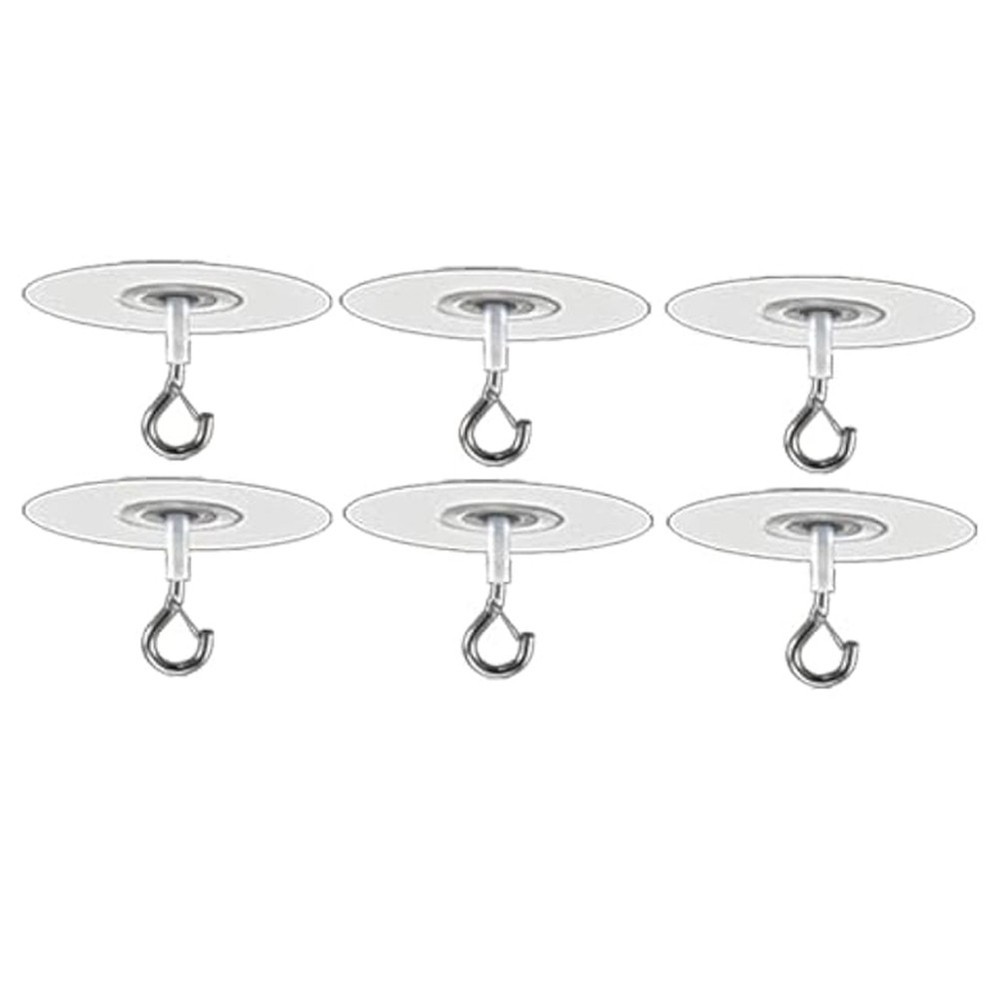 6Pcs Adhesive Ceiling Hooks for Popcorn Concrete Textured Ceiling Wall8052