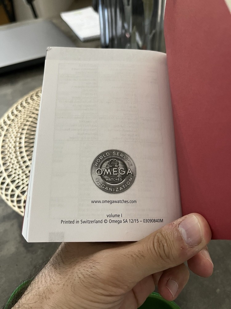 Omega Operating Instructions Booklet Manual