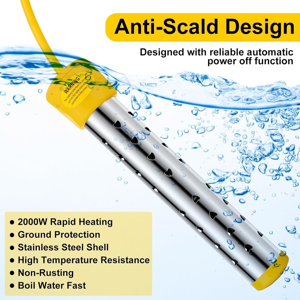 Portable Electric Submersible Pool Heater Set=