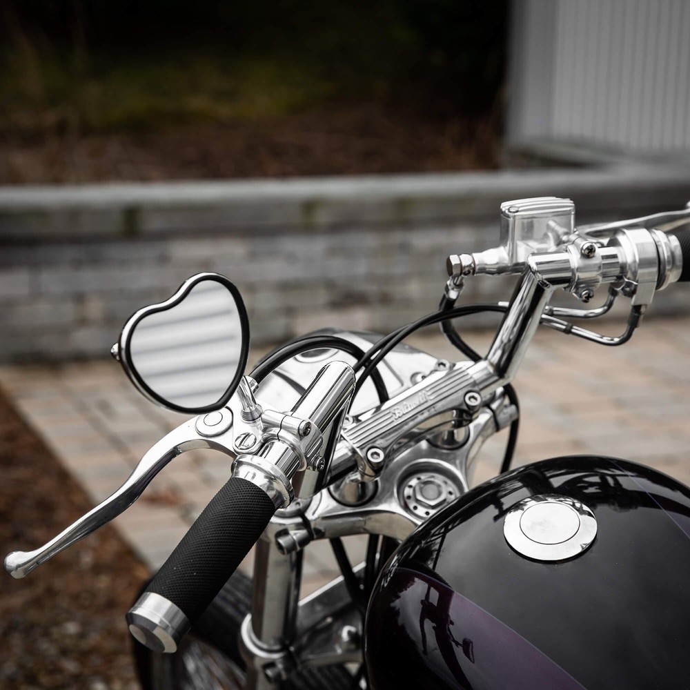 Lowbrow Customs Heartthrob Motorcycle Mirror - Perch Mount - Chrome
