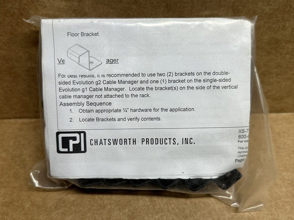 Chatsworth 12pc Floor Bracket Kit 35506-701 For Evolution Vertical Cable Manager
