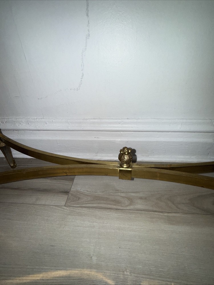Solid Brass Beveled Glass Top Console Sofa Dressing Vanity Table