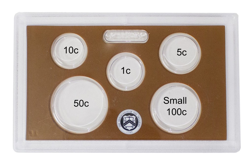 Empty Plastic Lens with Brown Insert Holds 5 Coins
