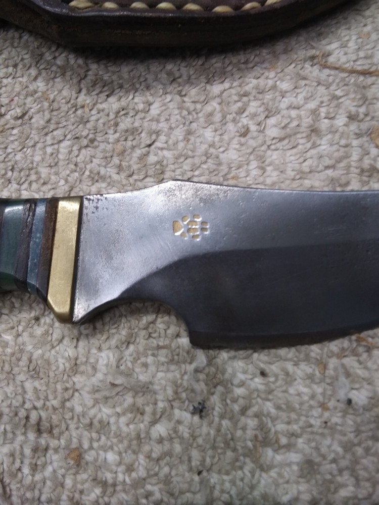 Vintage Custom Fixed Blade Hunting Knife Stag Handle Unknown Maker W/Sheath