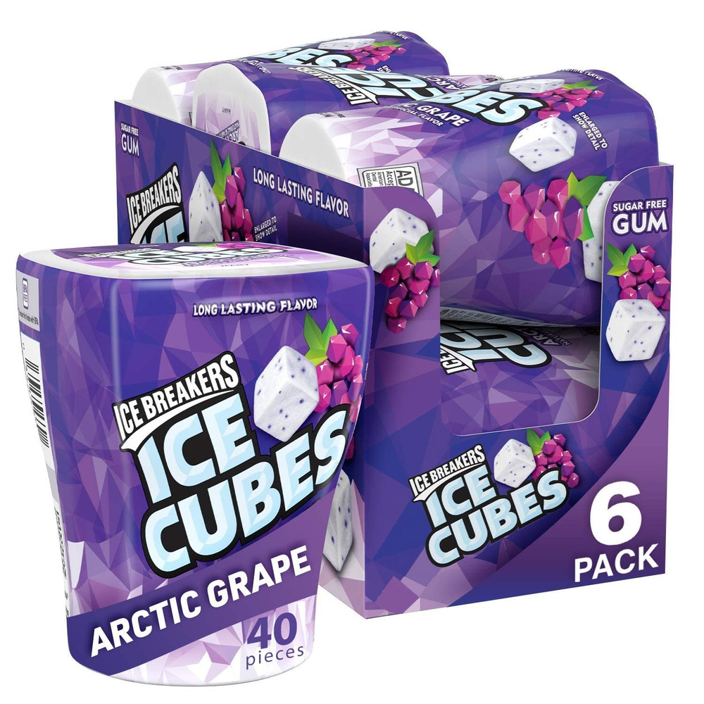 ICE BREAKERS Ice Cubes Arctic Grape Gum 6x40 Pieces