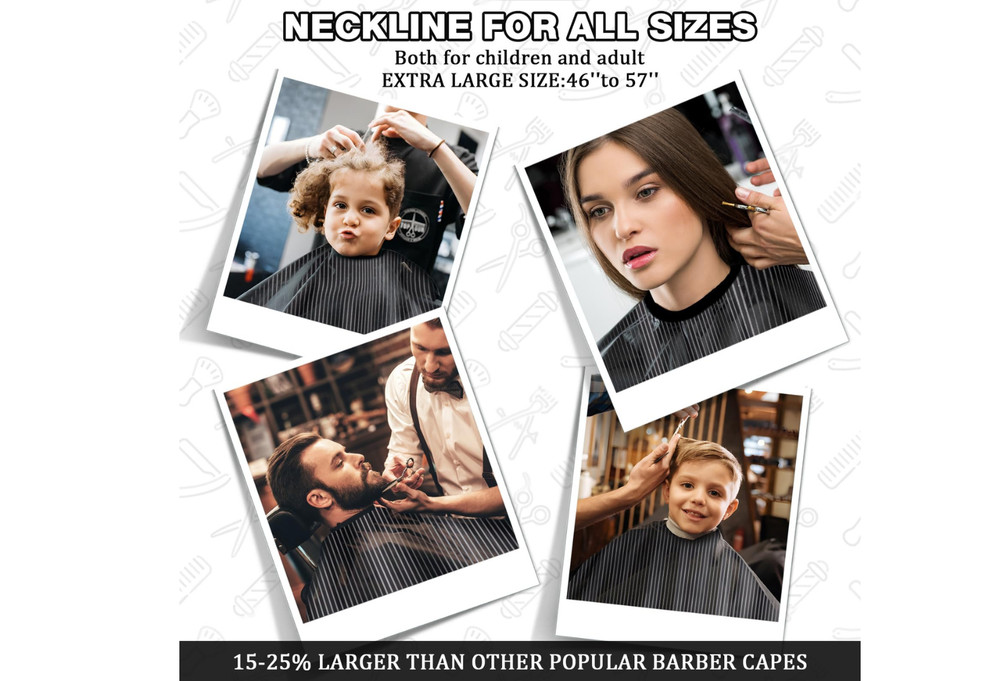 Barber Cape with Combs Polyester Hairdressing Accessories Stripe