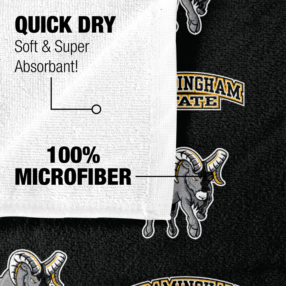 Framingham State University Beach Towel/Bath Towel, 30"x60" Logo Pattern