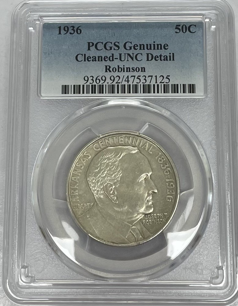 1936 Robinson Commemorative Silver Half Dollar PCGS UNC Uncirculated