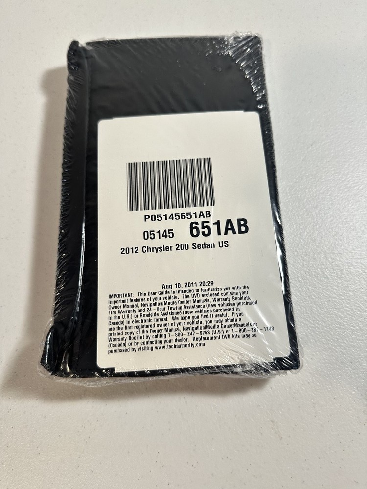 2012 The Chrysler 200 Owners Manual Sealed