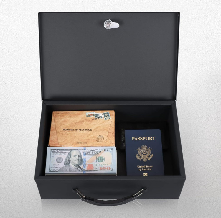 Fire Resistant Document Safe Box with Key Lock for Money Home Security Storage