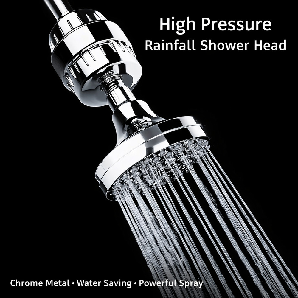 High-Output Shower Filte Shower Filter w/ Replaceable Multi Stage Cartridge