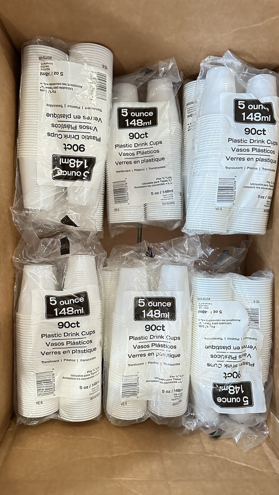 SYSCO RELIANCE 5 oz. TRANSLUCENT Plastic CUPS Translucent 990 CT New CLEAR CUP