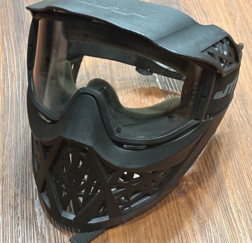 JT Paintball Face Mask Complete Black Shield Goggles Adjustable