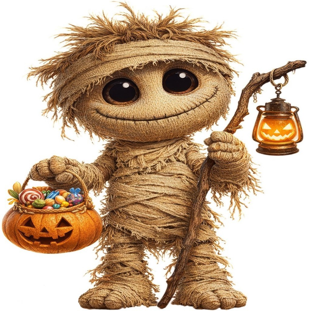 30 Custom Halloween Night Mummy Personalized Address Labels