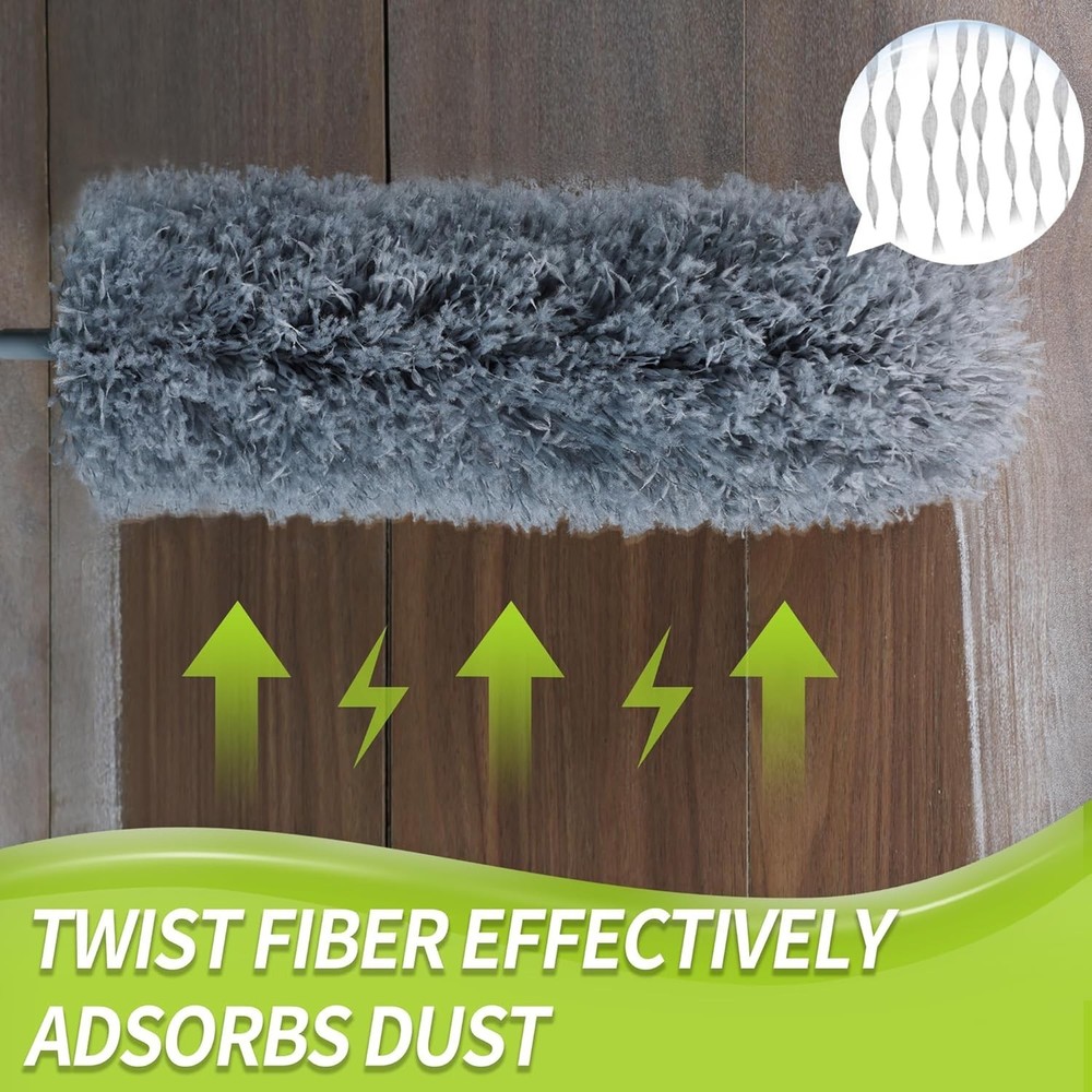 Cobweb Duster with Extension Pole Ceiling Fan Dusting Kit Microfiber Feather